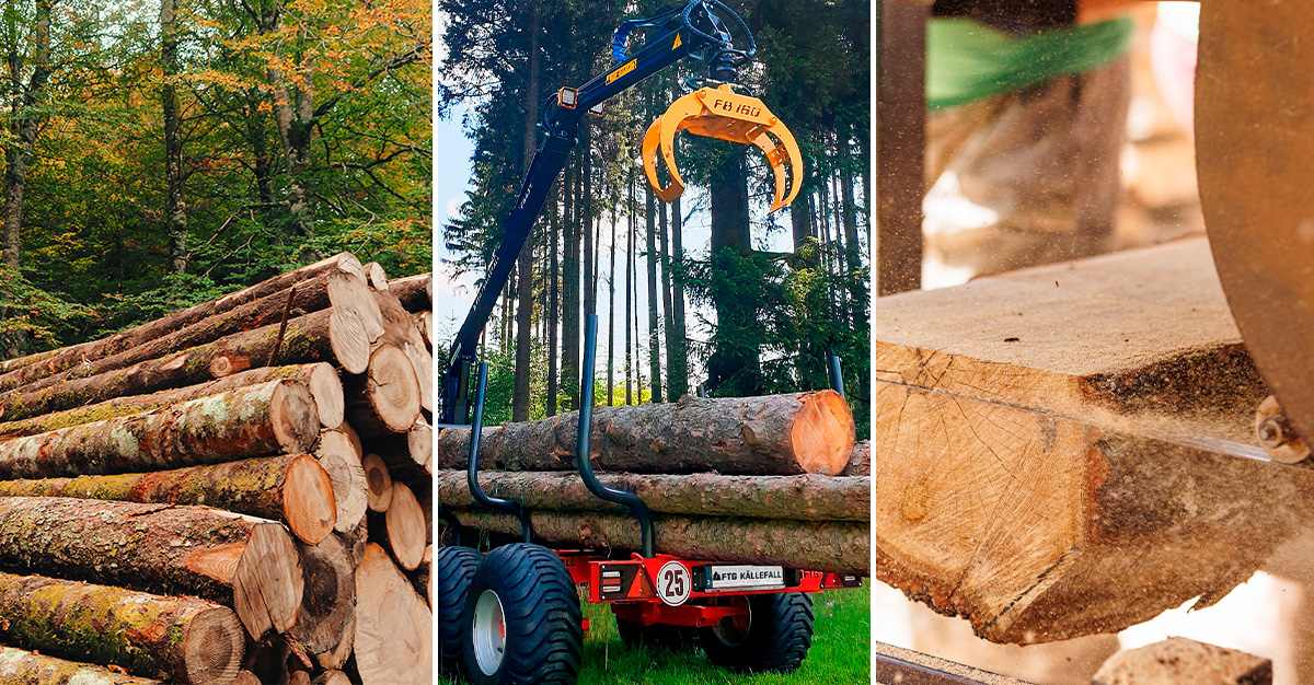 forestry transport from roadside to sawmill